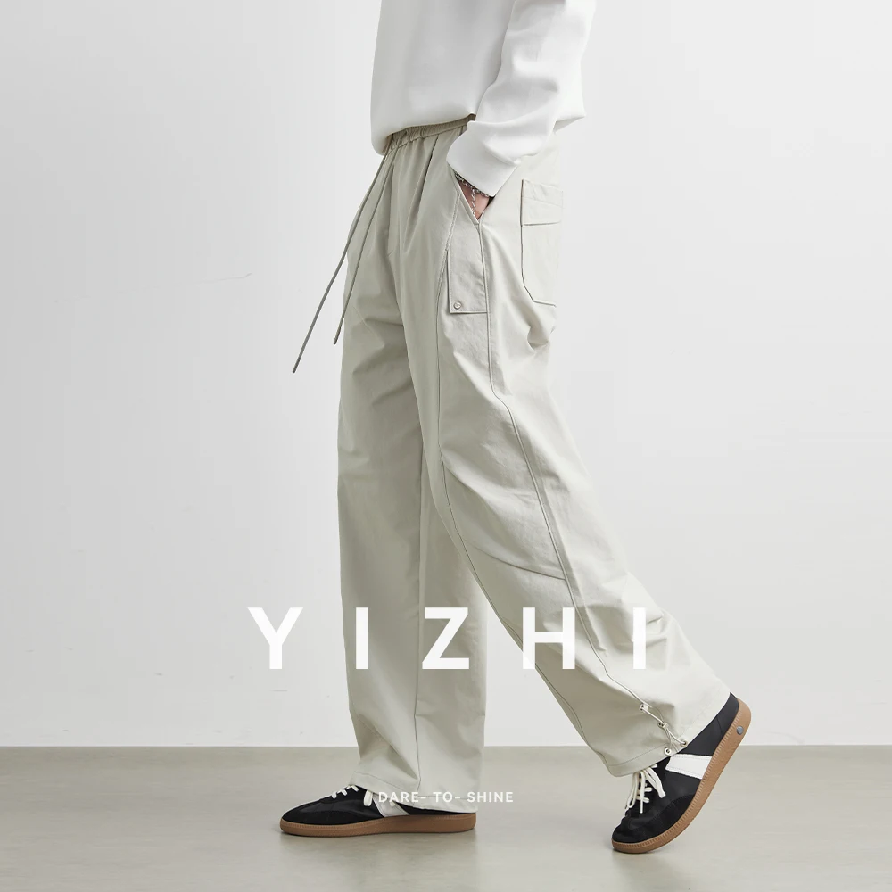 Fashion Men's Outdoor Climbing Cargo Pants Men's Autumn High Street Cool Pleated Paratrooper Loose Sports Casual Trousers Pants