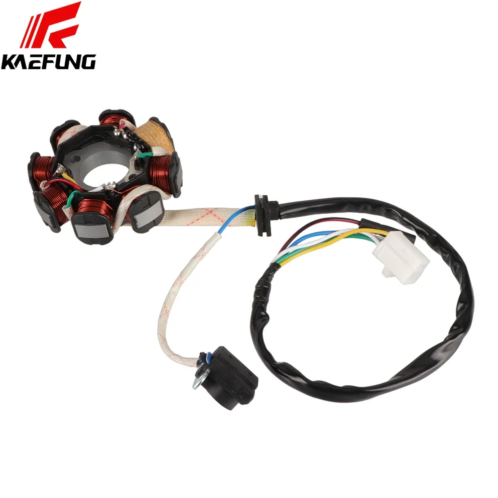 Motorcycle Ignition Coil 6 Coil 5 Wire Stator for 50cc/70cc/90cc/110cc/125cc ATV Quad Go Kart - Magneto Replacement