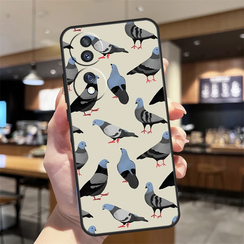 The Pigeons Case For Huawei P30 Lite P20 P40 P50 Pro Nova 5T P Smart 2019 Honor X8 50 70 X7 X9a Cover