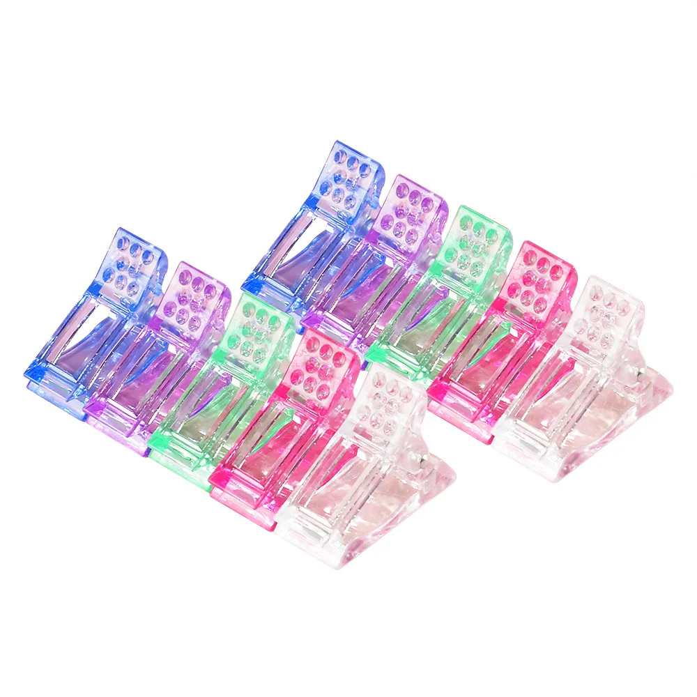 2500Pcs Crystal Nail Clip Acrylic Clamp Finger Extension UV Gel Fixed Professional Tools Plastic Nails Accessories for Manicure