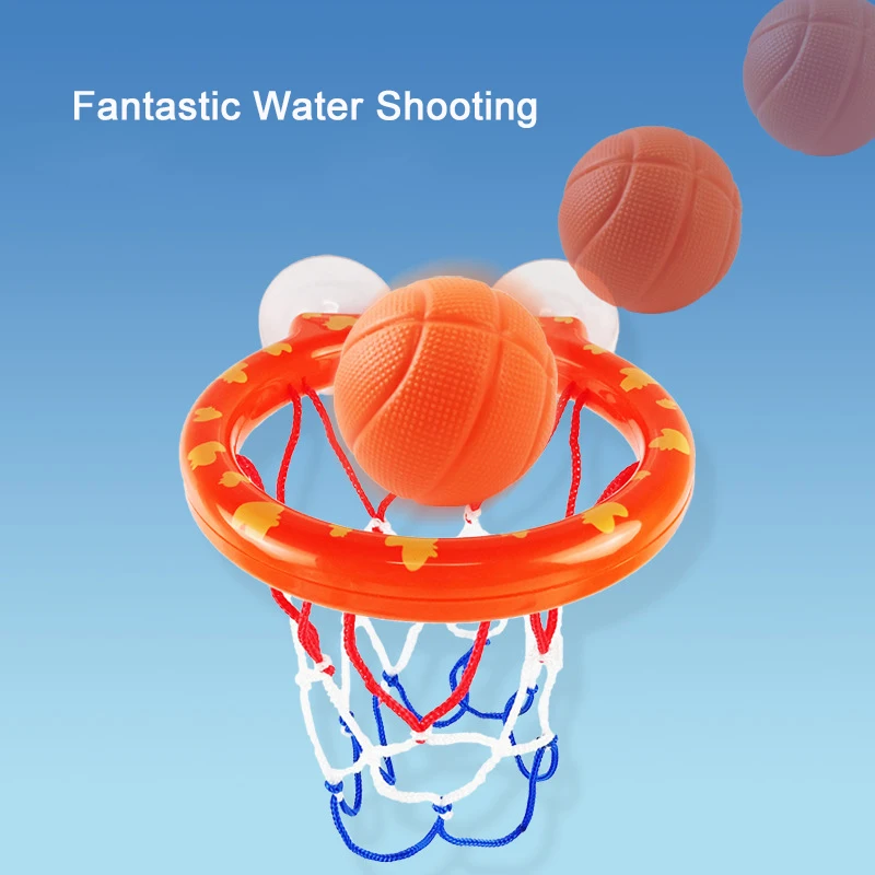 Baby Bath Toy Mini Shooting Basket Frame Toys Bathtub Shooting Basketball Play Water Game Toy Set with 3 Balls for Kids Children