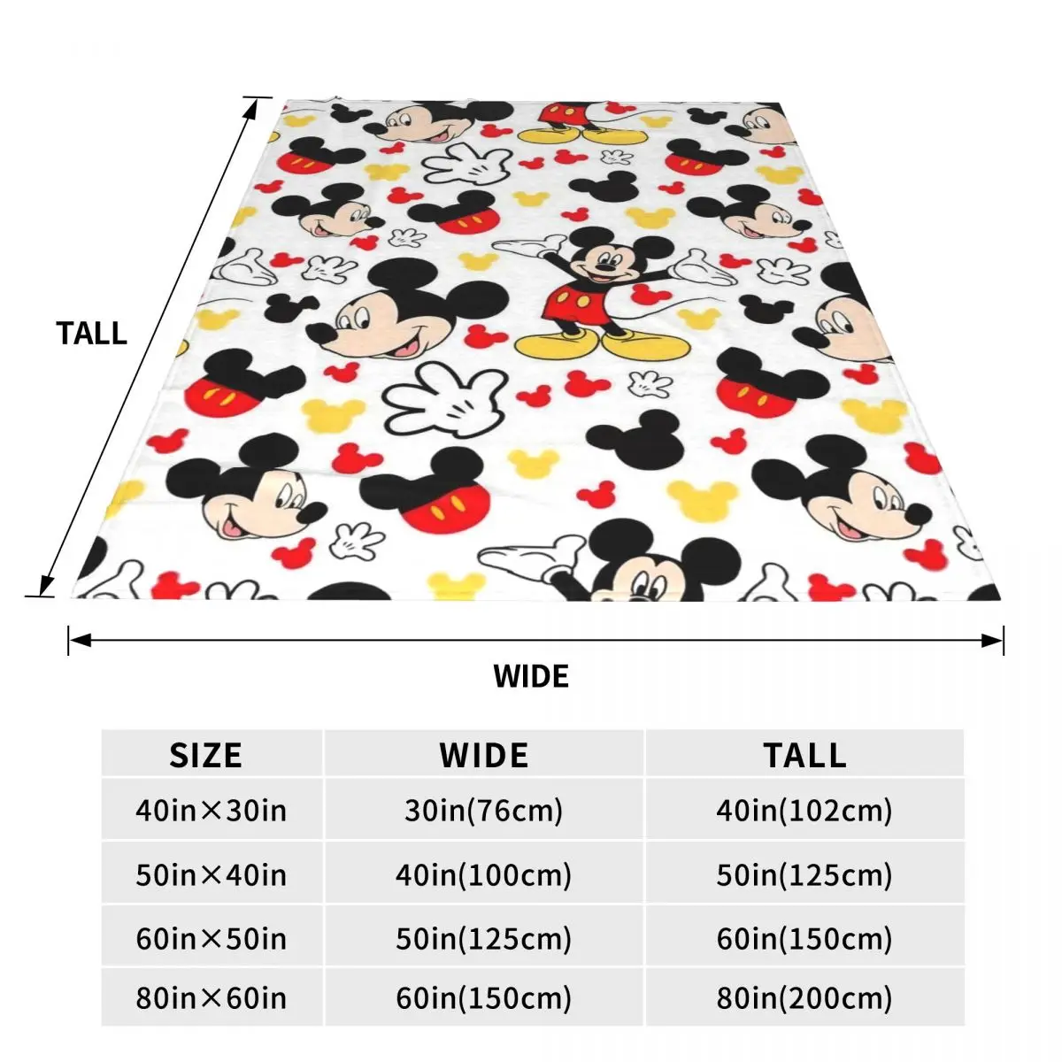 Mickey Mouse Cute Cartoon Blankets Fleece Autumn/Winter Multi-function Warm Throw Blankets for Bed Outdoor Quilt