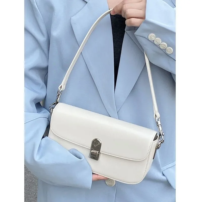 Koreańska moda słodkie torby na ramię z PU 2024 nowa popularna biurowa dama Crossbody kobiety prosta jednolita konstrukcja torba pod pachami Bolsa