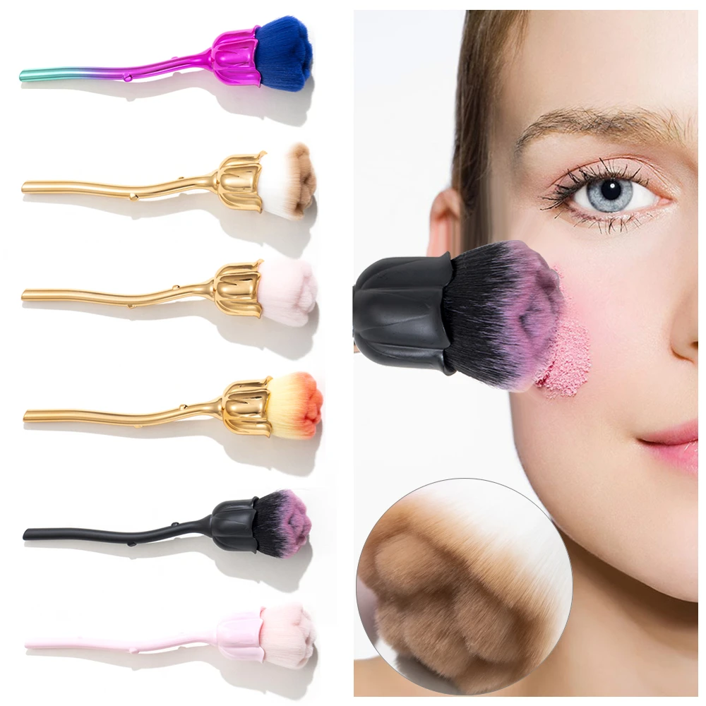 Beauty Professional Rose Flower Powder Blush Make Up Brush Dust Brush for Nail Art Manicure Fashion Gel Nail Accessories Tools