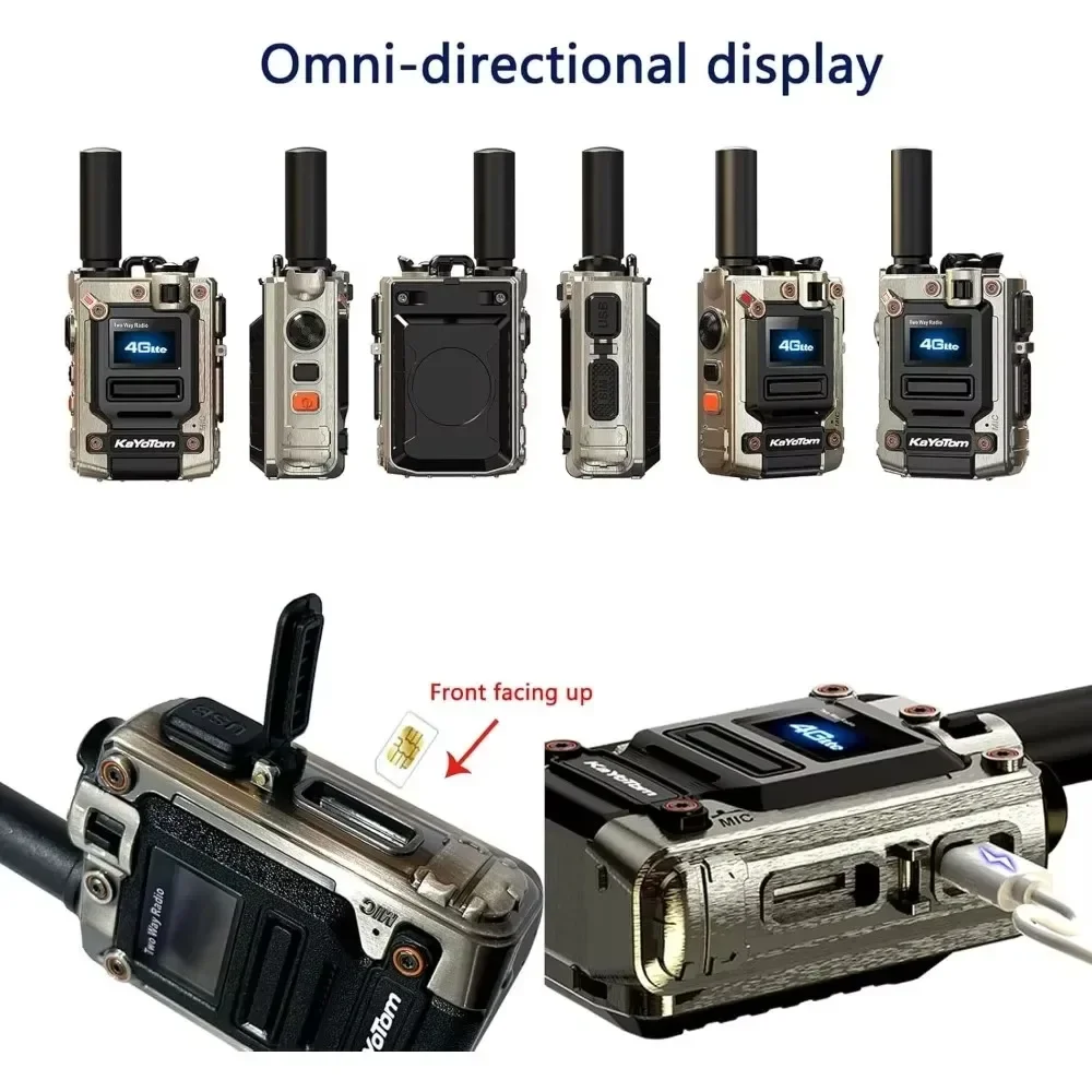 Global Walkie Talkies Rapid Radios 4G PoC Two Way Radios Unlimited Range PTT Push To Talk Over Cellular Radio (2 with SIM Card)