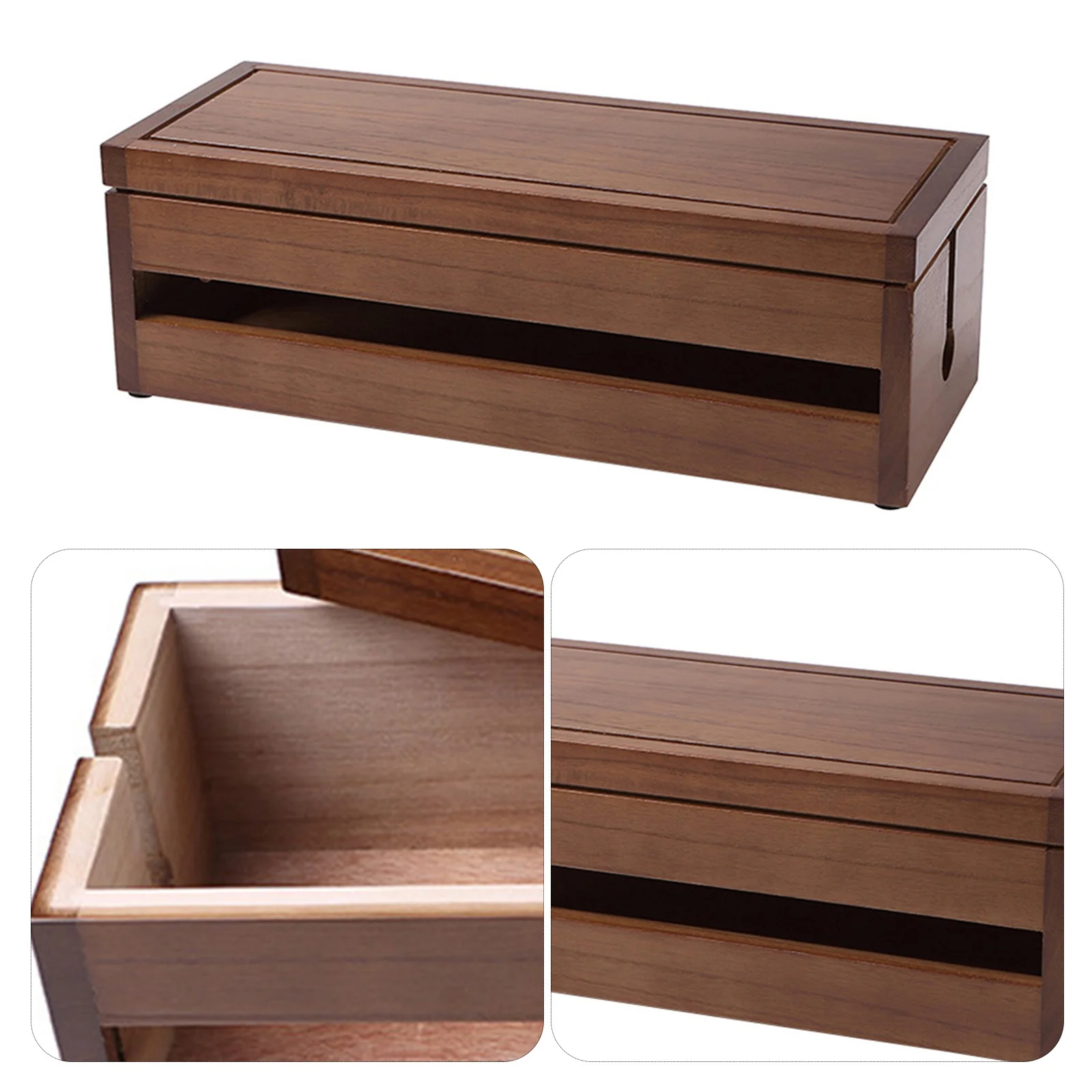 1Pcs Holz Draht Lagerung Box Multifunktionale Kabel Organizer Buchse Fall Power Stecker Anordnung Fall für Outlet