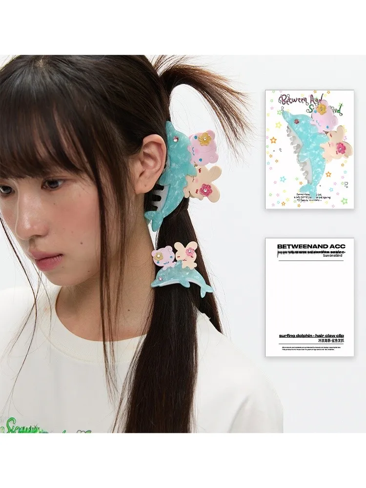 

Summer Cute Surf Dolphin Hair Clip Acetate ark Bajie Vinegar Hair Claw Faionable Hair Accories Unbranded BT5X302