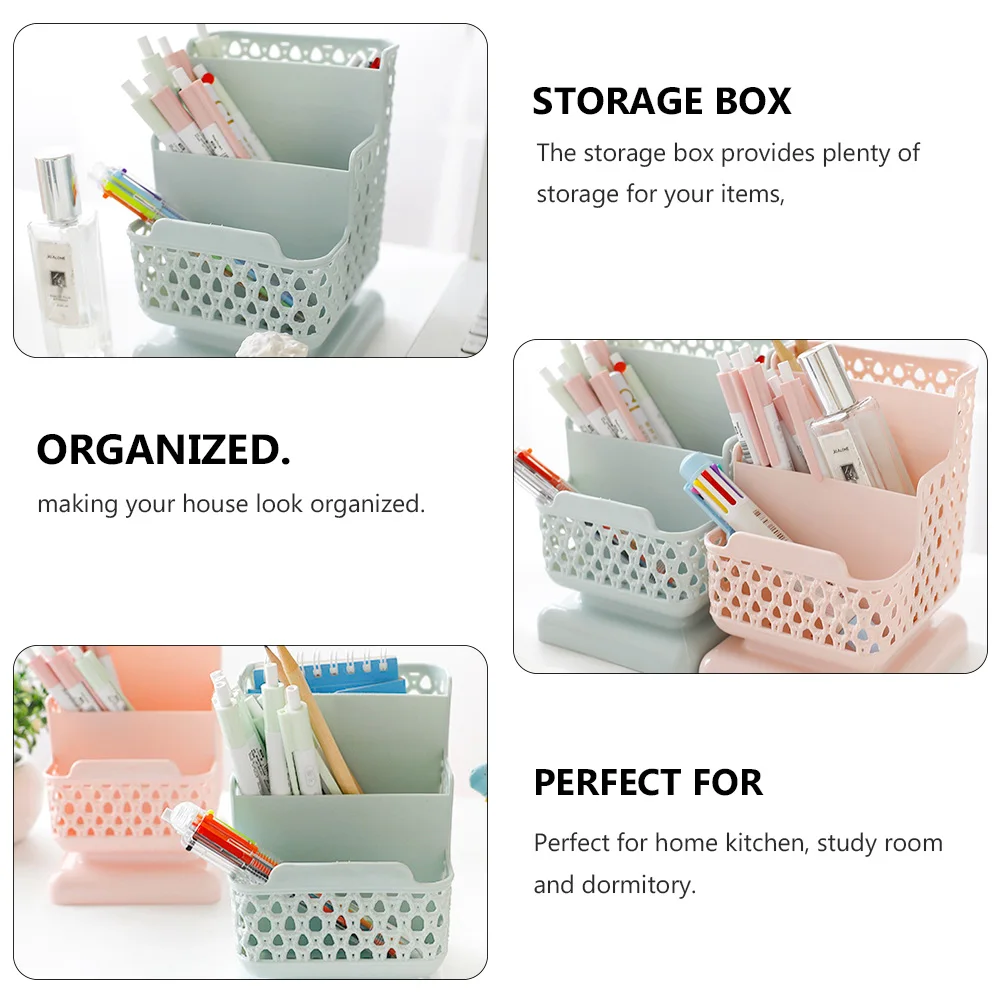 

2pcs Desktop Storage Basket Simple Organizer Plastic Containers Home Kitchen Study Dormitory Large Capacity Practical