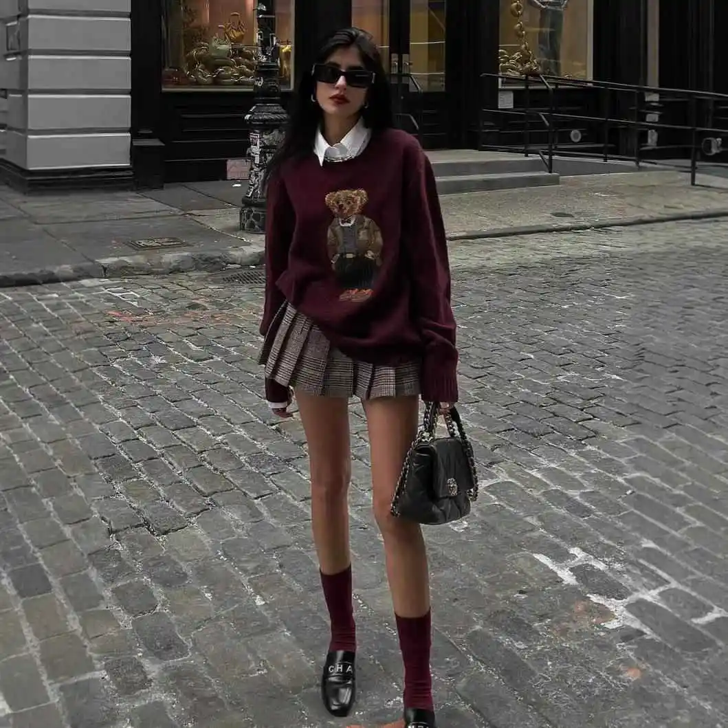 

Женский вязаный свитер с вышивкой Sli Commute Sle, приталенный пуловер из полиэфирного волокна, средний тонкий осенний сезон