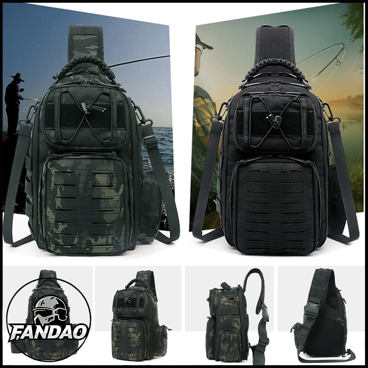 

Outdoor Tactical Sling Bag for Man,Nylon Waterproof MOLLE Military Backpack Compact Crossbody Bag for Camping Travel Hiking