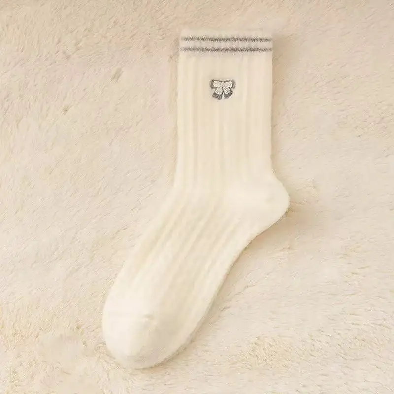 الشتاء والخريف الصوف سميكة مطرزة المرأة منتصف العجل الجوارب أفخم الجوارب المألوف ومتعددة الاستخدامات عيد الميلاد ورأس السنة الجديدة #5