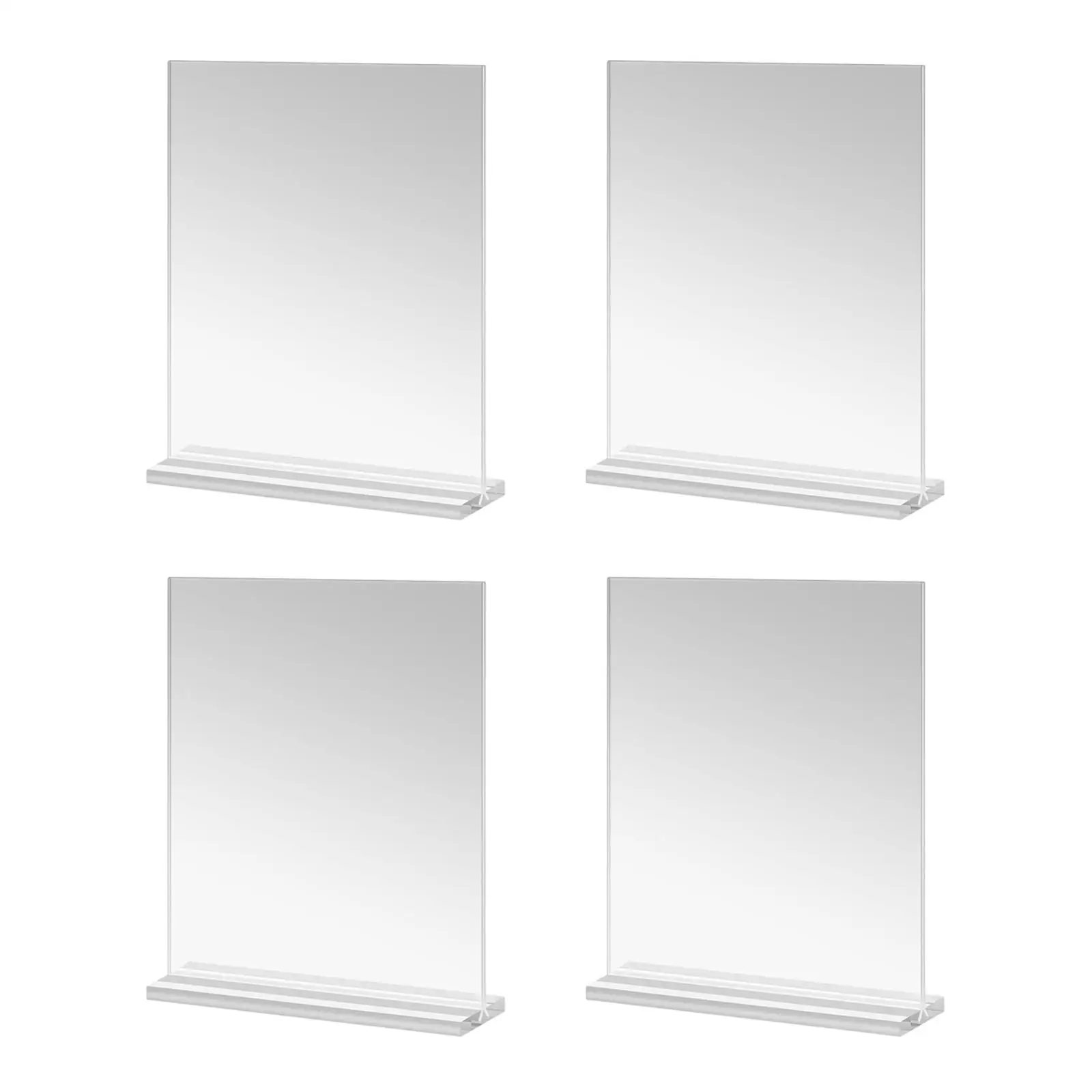 4 Pieces Acrylic Sign Holder Vertical Menu Flyer Holder Clear Table Signs Stand Acrylic Stand for Countertops Display in Office