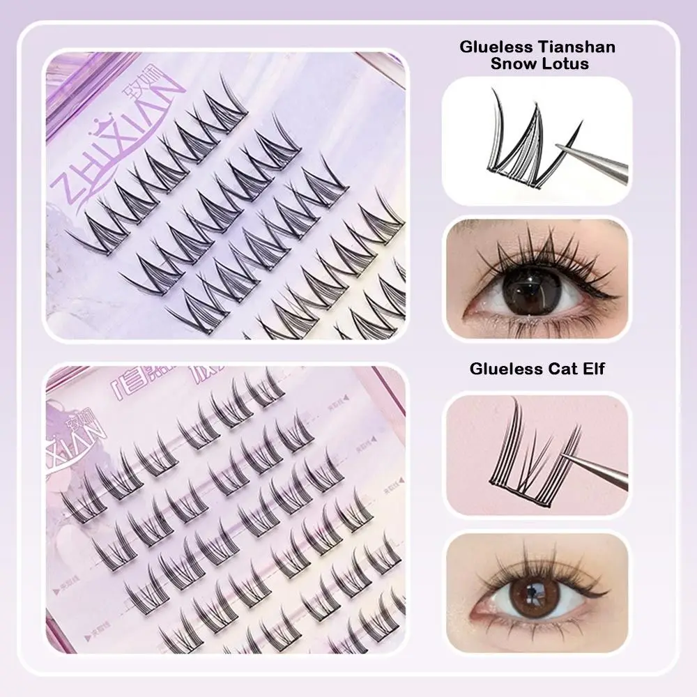 Novos cílios autoadesivos reutilizáveis sem cola cílios naturais cluster 10 linhas cílios autoadesivos