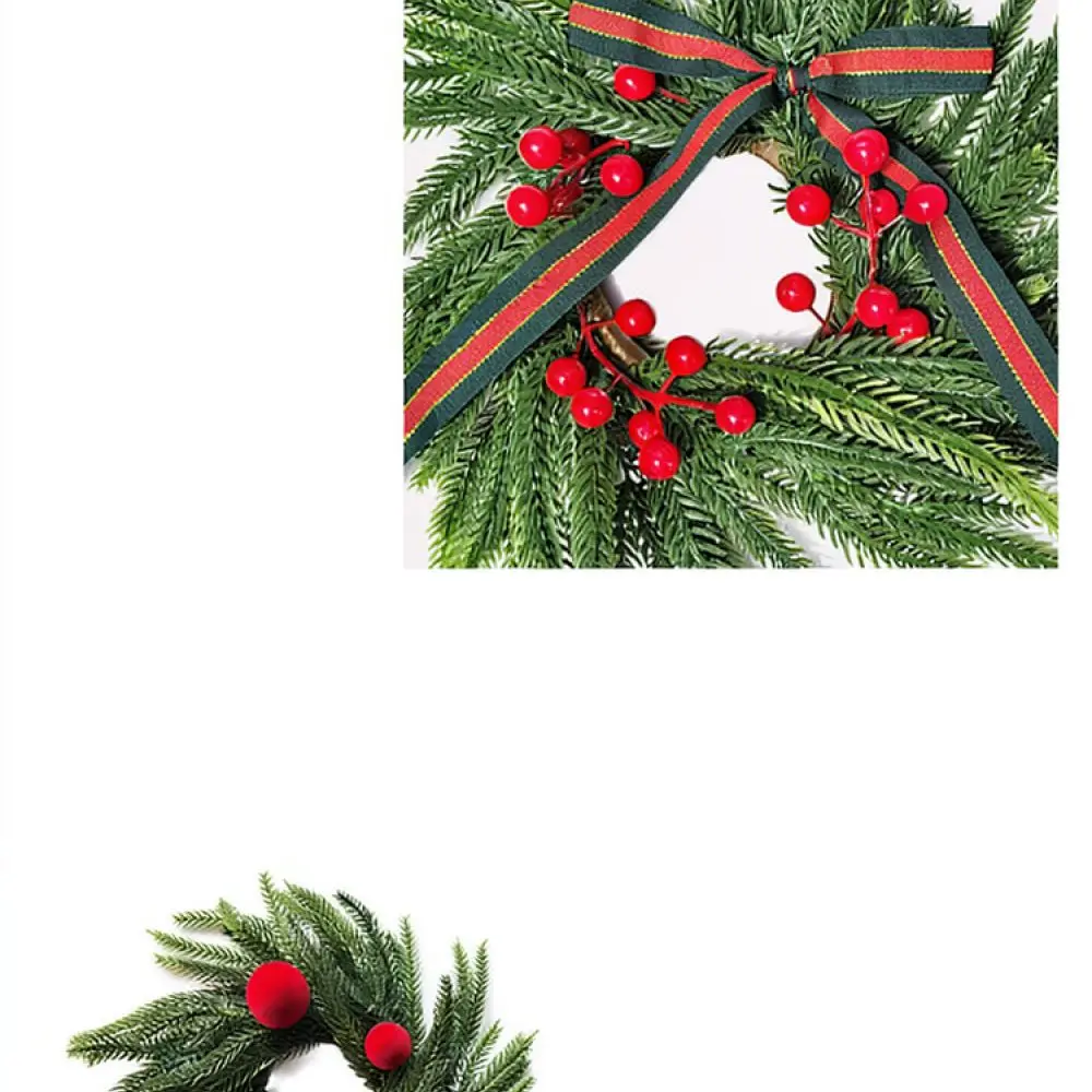 Christmas Flocked Ball Candle Ring Ornament Artificial Pine Needle For Huiyun Holiday Home Wall Hanging Festive Table Decor