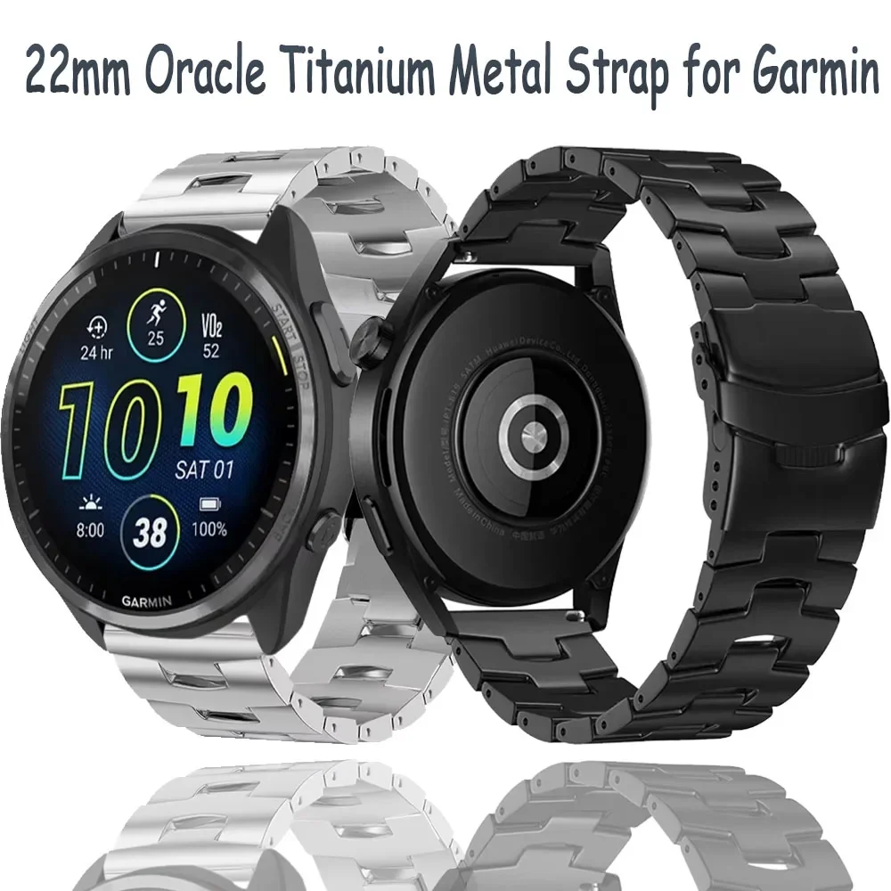 

Металлический ремешок 22 мм для Garmin Forerunner 570 47 мм 970 965 955 255 265 745 Титановый браслет для Garmin Venu 3 2/Vivoactive 4 ремень