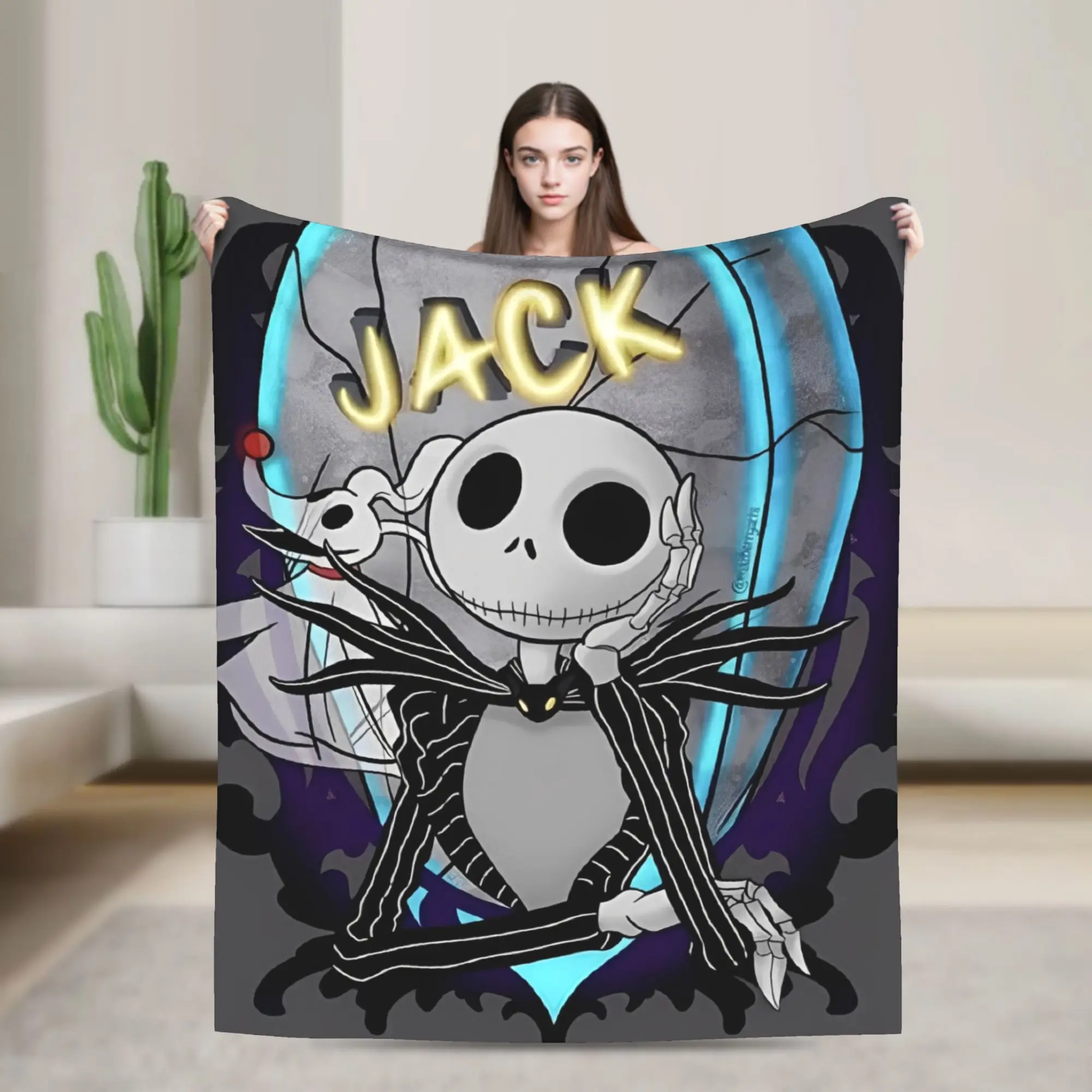 

The Nightmare Before Christmas Jack Cartoon Blanket Quality Soft Warm Throw Blanket Winter Airplane Travel Home Decor Bedspread