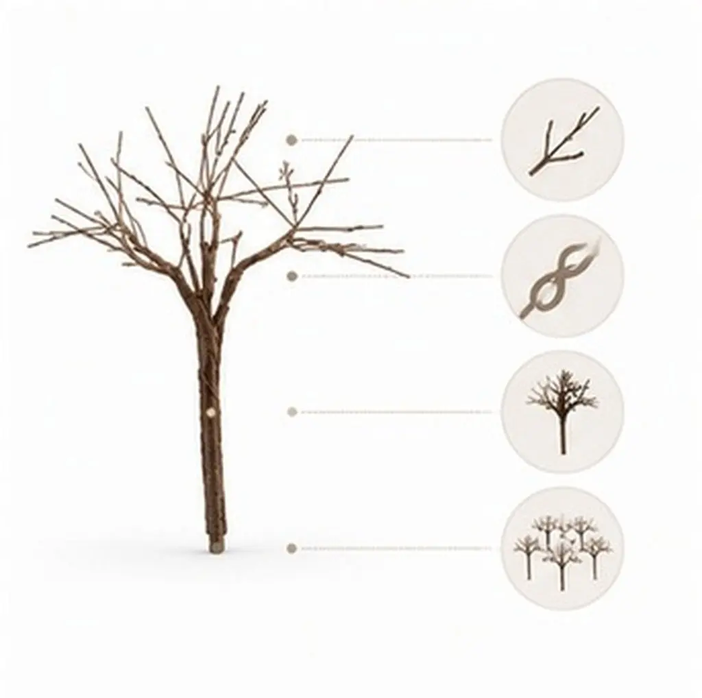 20Pcs Micro Landscape Tree Boles Realistic Mini Tree Branches for Crafts DIY Home Office Micro Scenery Display