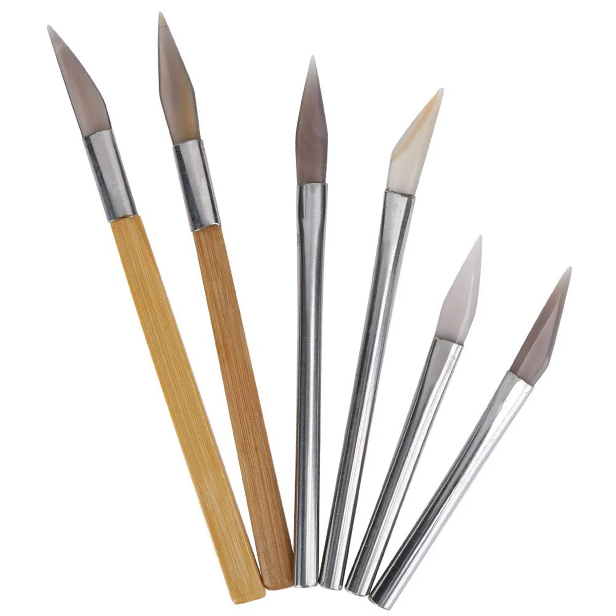 Y31A-Juego de pulidor con filo de cuchillo, herramientas de pulido, tallado de metales preciosos con mango de hierro de bambú