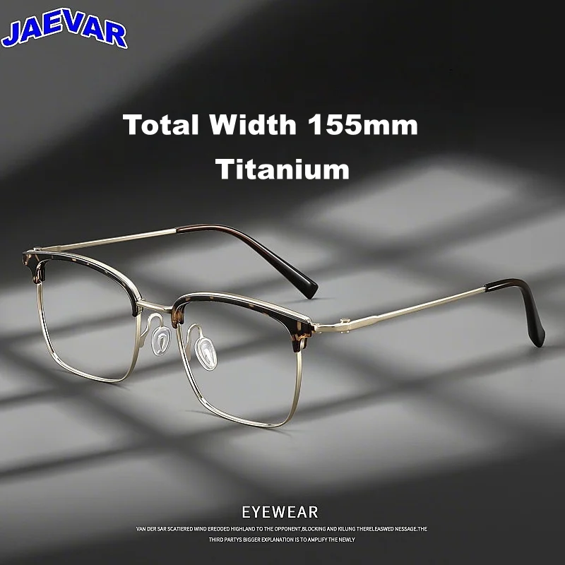 

JAEVAR New 155mm Titanium Eyeframe Ultra Light Half Frame Men's Eyeframe Business Optics Prescription Frame 26030