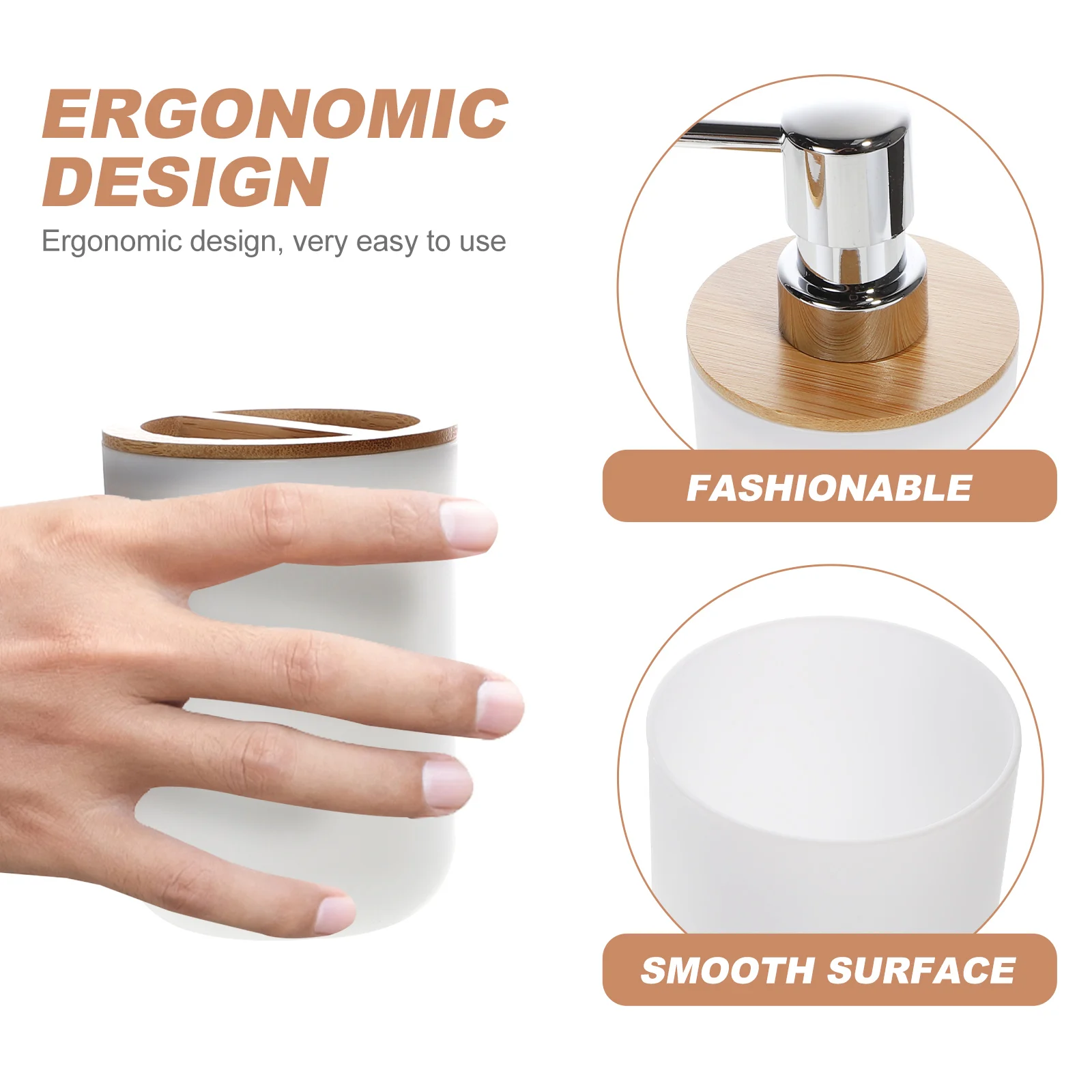 

1 set 1 Set Bathroom Accessories Kit Soap Plate Emulsion Bottle Toothbrush Cup Organizer For Home Hotel White Easy Clean