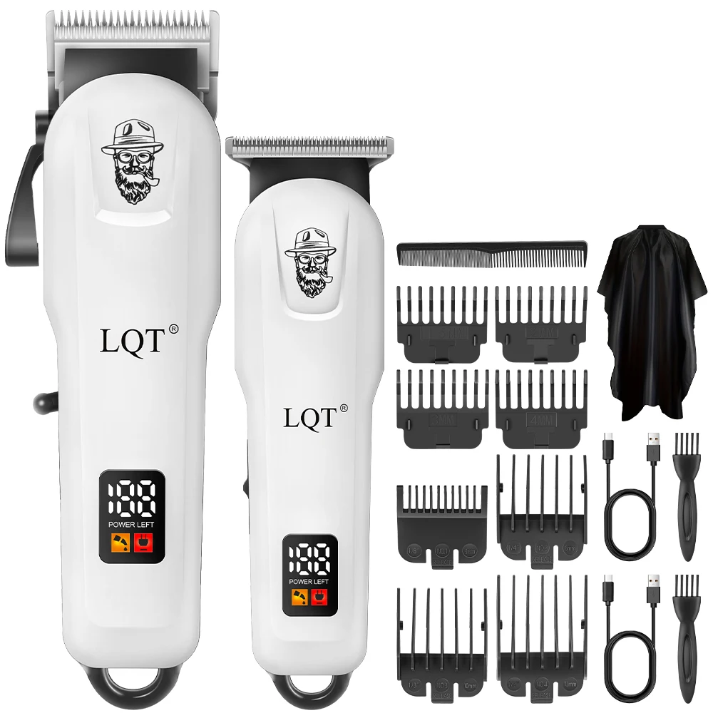 LQT 2pcs Hair Clippers Tools, Home Electric Hair Trimmer For Men, Beard Trimming Kit, USB Charging & Cordless Use Barber Clipper