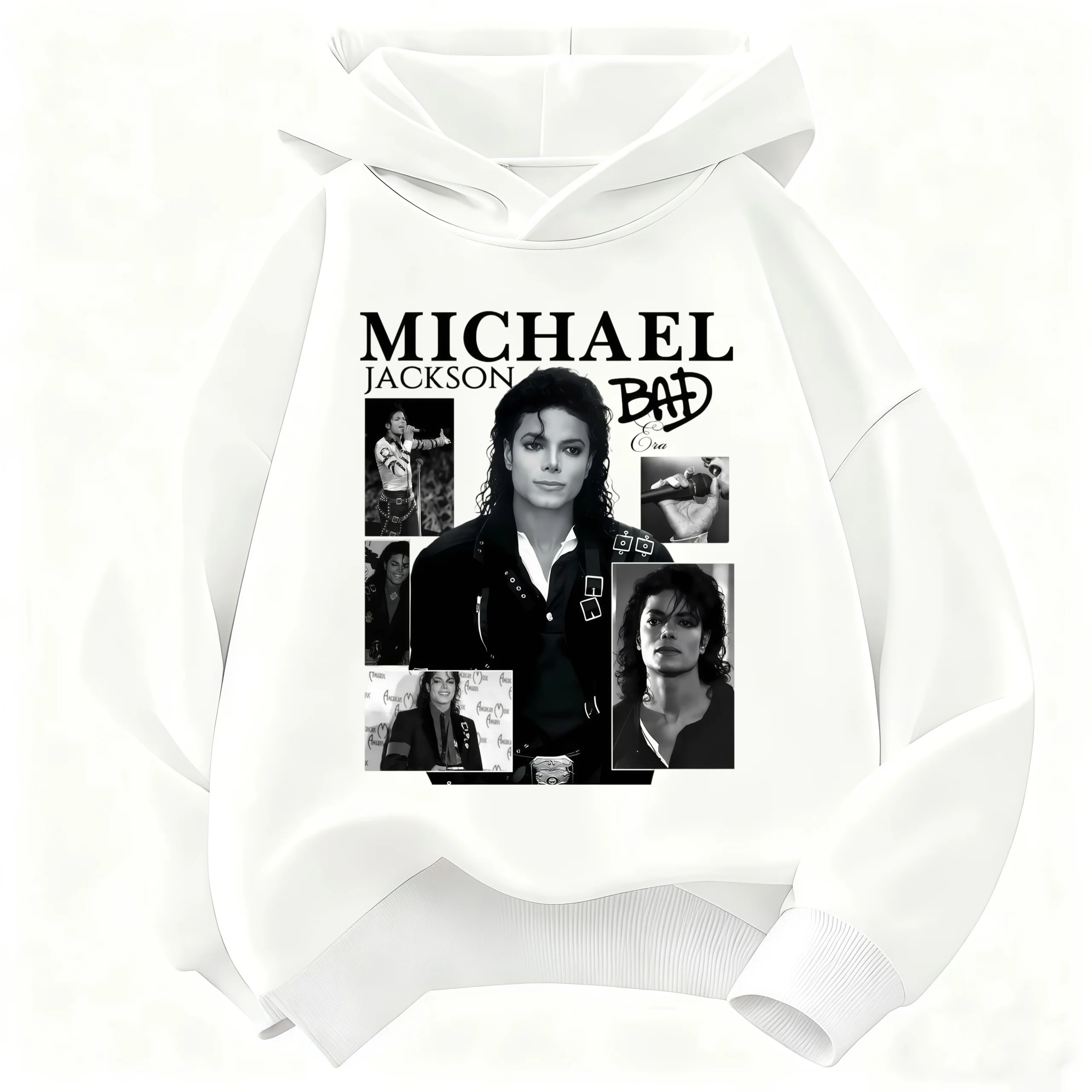 Michael Jackson Who's Bad 2026 Children Hooded Sweatshirt Album Portrait Print Pullover Kids Boys Girls Fashion Casual Hoodie