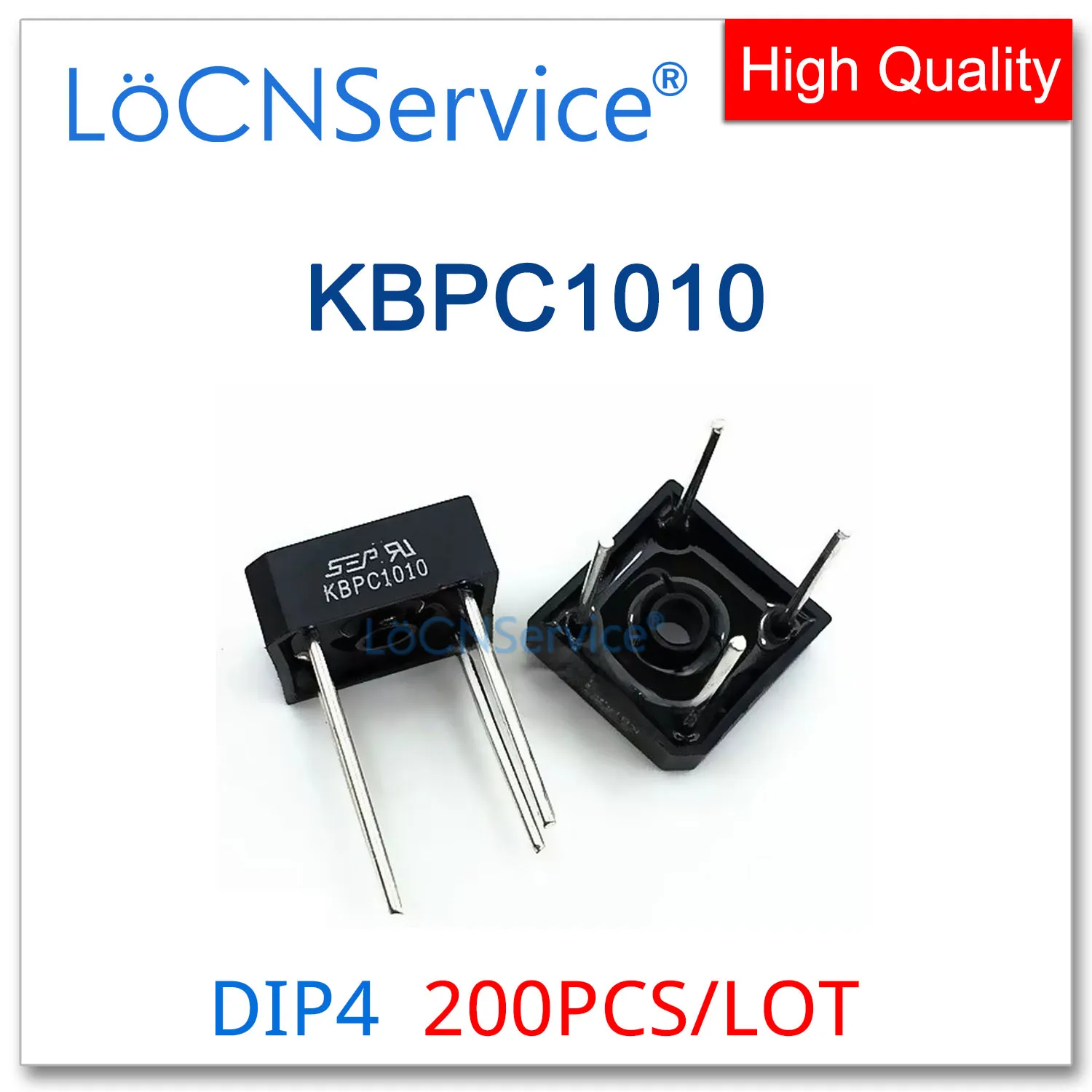 LoCNService 200PCS DIP4 KBPC1010 10A 1000V Single Phases Bridge High quality