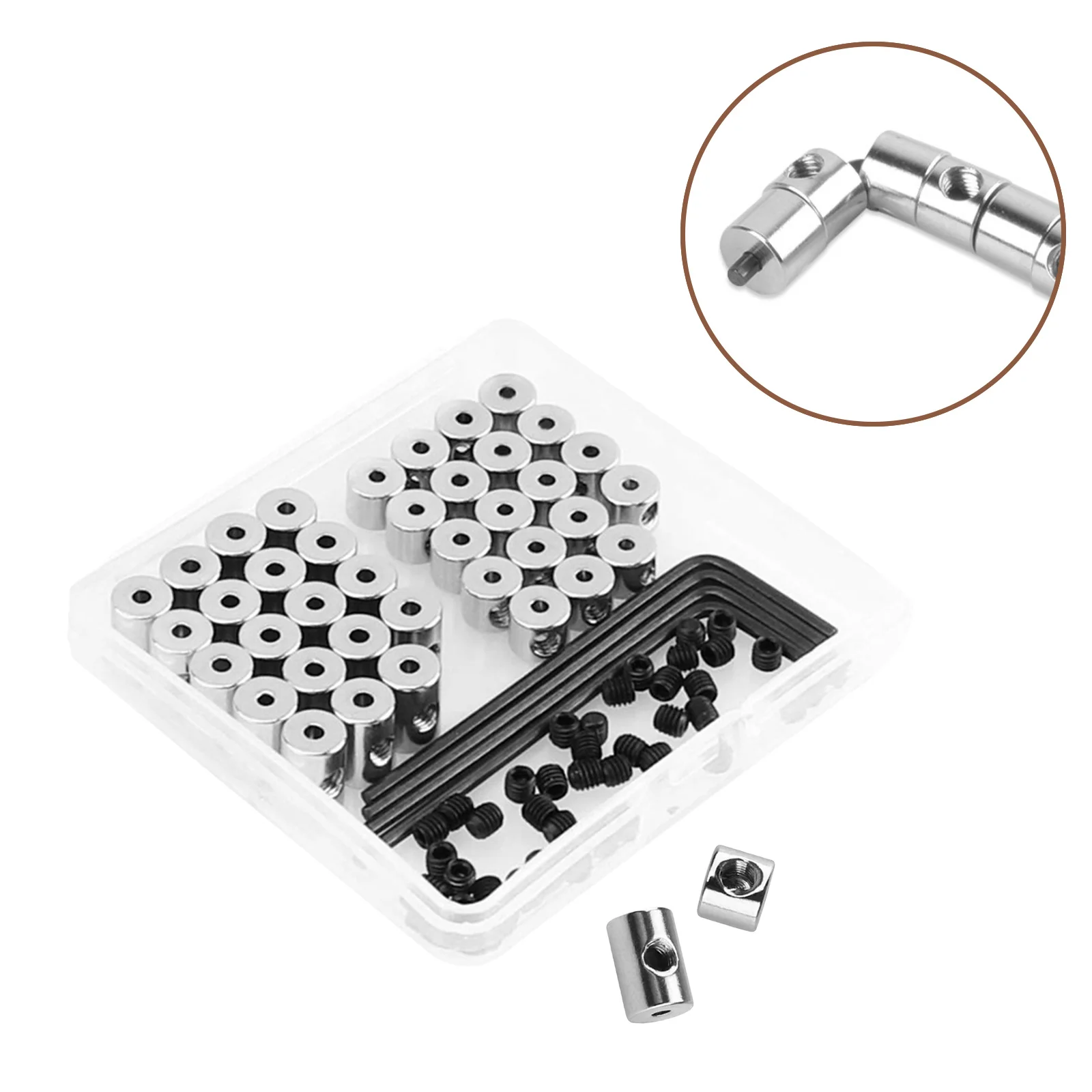 40pcs Screw Wrench Badge Parts Metal Locking Pin Backs Set For Clothes Hats Bags Belts Pin Keepers Secure Fastener Tool
