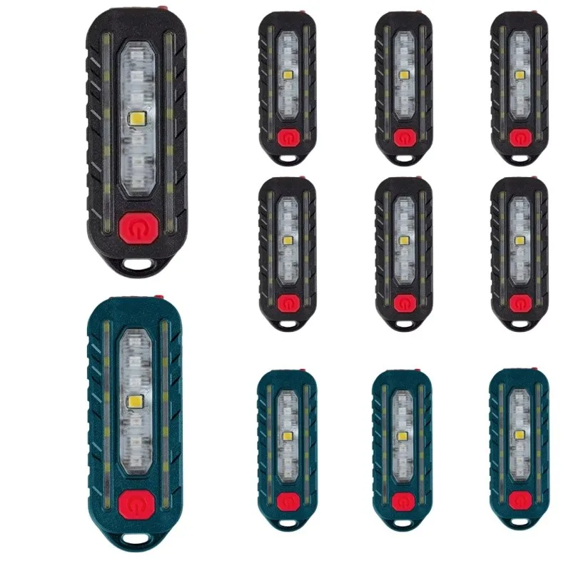 Mini Flashlight Tactical Police Shoulder Light with Clip USB Rechargeable Touch Taillight Helmet Lamp Keychain Light