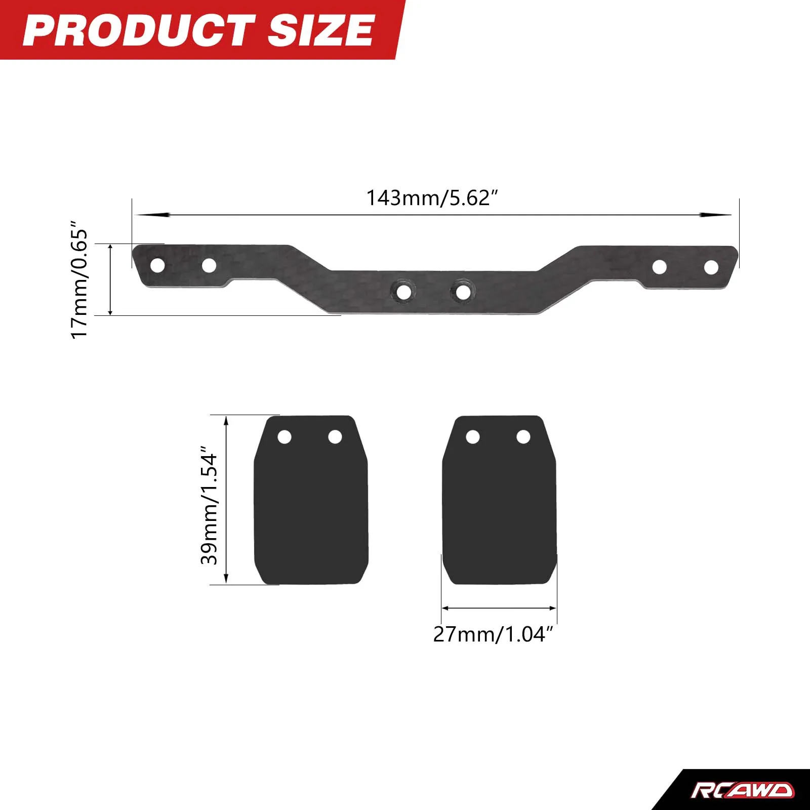 RCAWD for ARRMA 1/16 MOJAVE GROM Rear Mud Flaps Splash Guard for ARA2104 ARA2304 ARA2304S Rear Mudguard Upgrades Parts
