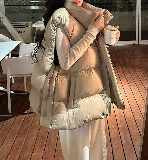 

Down Cotton Vest Women's 2025 New Autumn and Winter High-end Shoulder