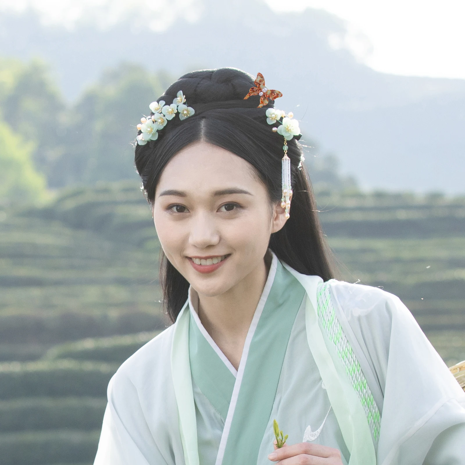 

Butterfly Hairpin U Shaped Vintage Acetate Elegant Fake Pearls Hair Clip Bridal Party Formal Hair Decoration Women