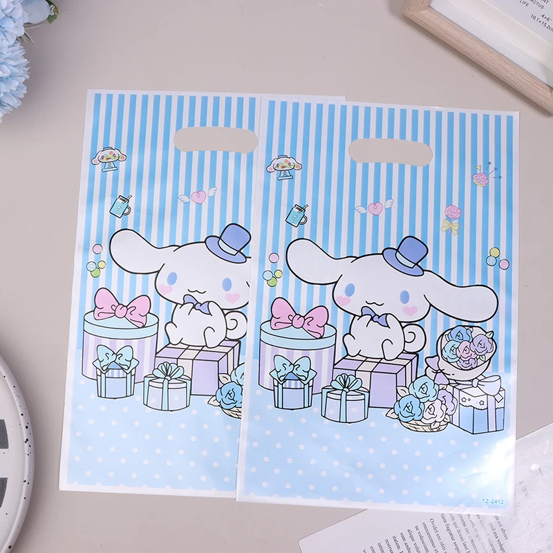 Sanrio-プラスチックギフトバッグ,小さな誕生日パーティーの装飾,パールフィルム,バッグ,女の子のパーティー用品,装飾,10個