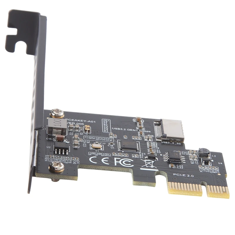 PCI-E 1X to USB 3.2 GEN1 5Gbps Type-E A-Key Expansion Card,Front Panel Type-C Interface for Desktop PC(ASM1042A)-A69M