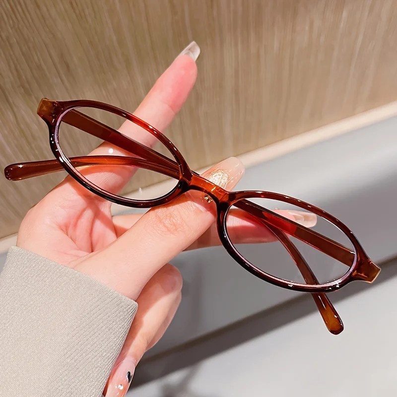 Small Oval Clear Lens Glasses Frames Cute Candy Color Cosplay Costume Decorative Glasses Computer Spectacles Women