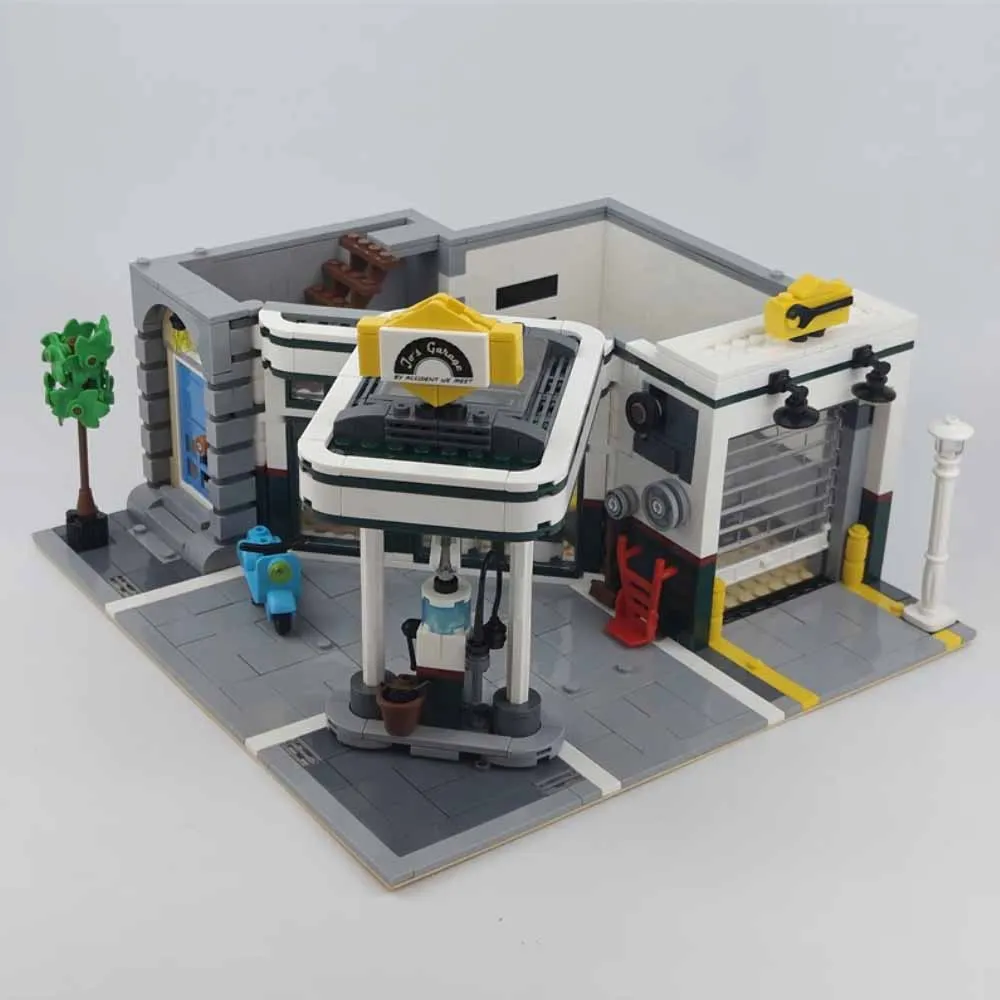Creative Exper Compatible Bank Office Grocer Hall Marker Street View Puzzle Building Blocks Set Bricks Kit Toys Adult Gifis
