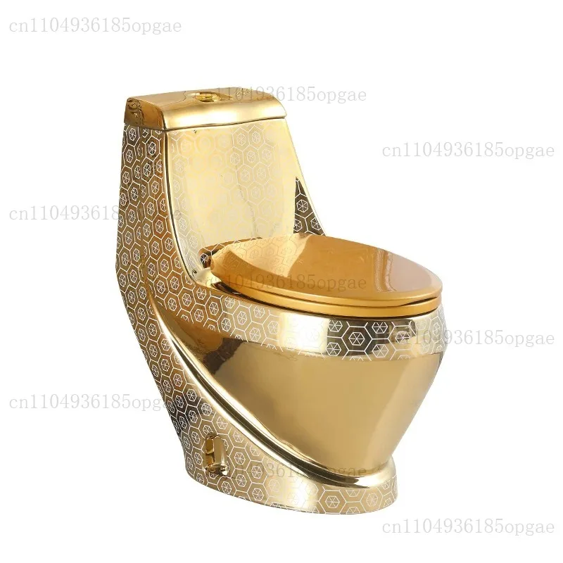 Modern One-piece Gold Ceramic Toilet Floor Installation Easy To Clean Smooth Surface Slender Bowl Double Flush Including