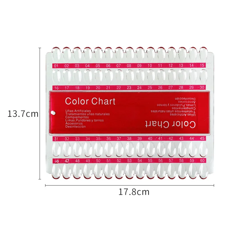 Nail Swatches 60 Tips Display Card Professional False Fake Nail Accessories UV Gel Color Display Chart for Manicure Tool