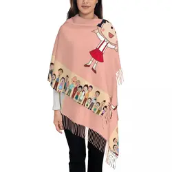 Chibi Maruko Chan Anime Shawl Wrap for Ladies Winter Warm Large Long Scarf Cute Girl cartoon Neckerchief Shawl Scarves