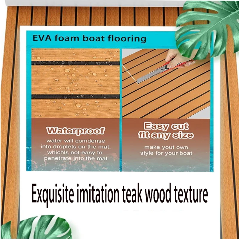 Boat Flooring Faux Teak Decking Sheet Pad For Boat Marine Yacht RV Deck Sheet Mat 2.4M 4 Colors To Choose From  EVA Foam
