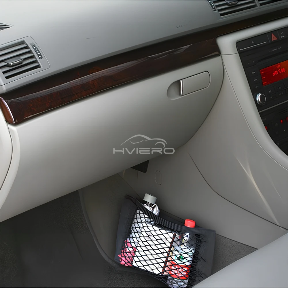 Car Back Rear Trunk Organizer Net Mesh Seat Elastic String Magic Sticker Universal Storage Bag Pocket Auto Accessories Put Paper