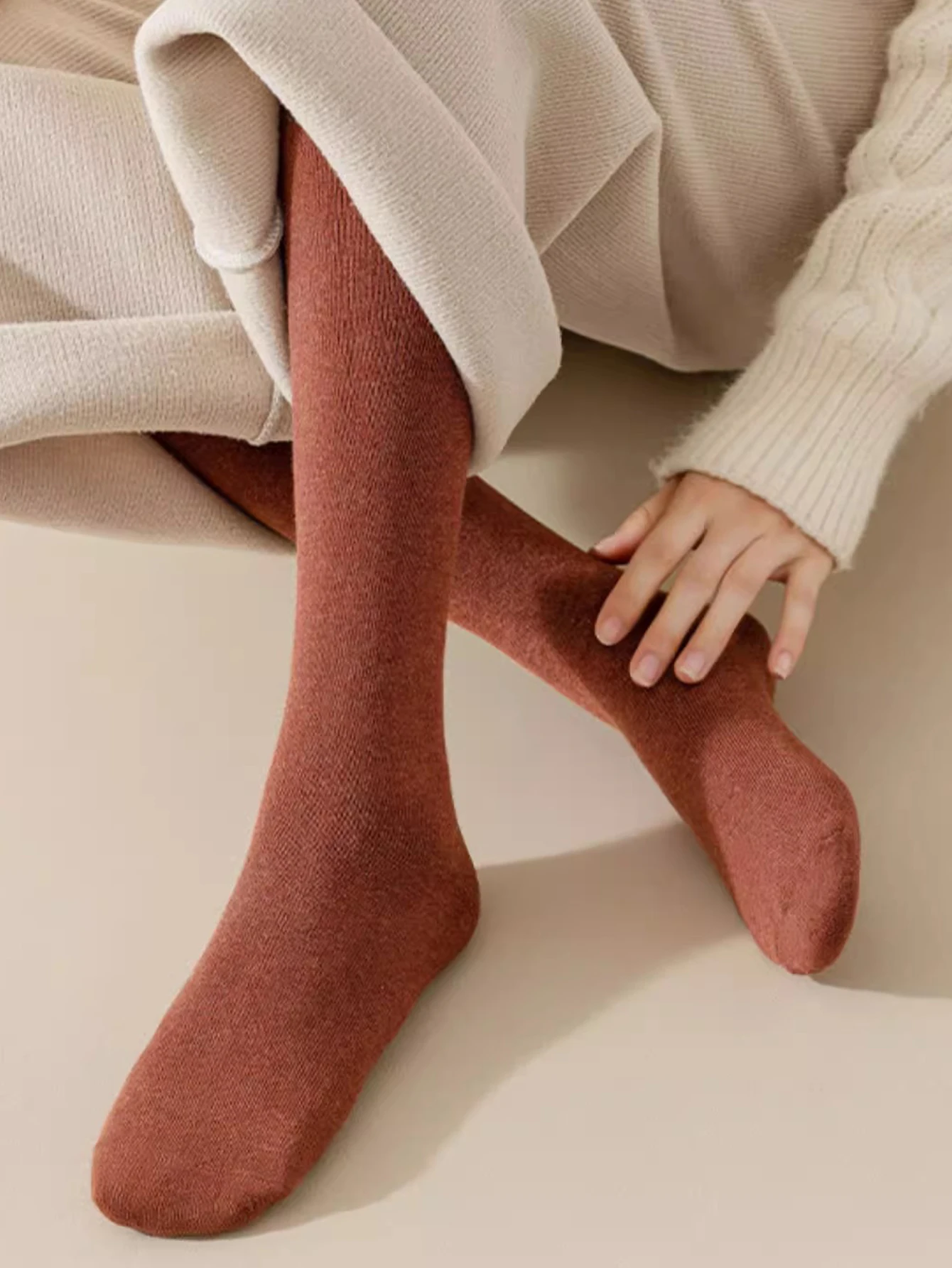 Женские осенние и зимние мягкие толстые меховые короткие носки, морозостойкие и теплые длинные носки-трубочки, студенческие гольфы в корейском стиле