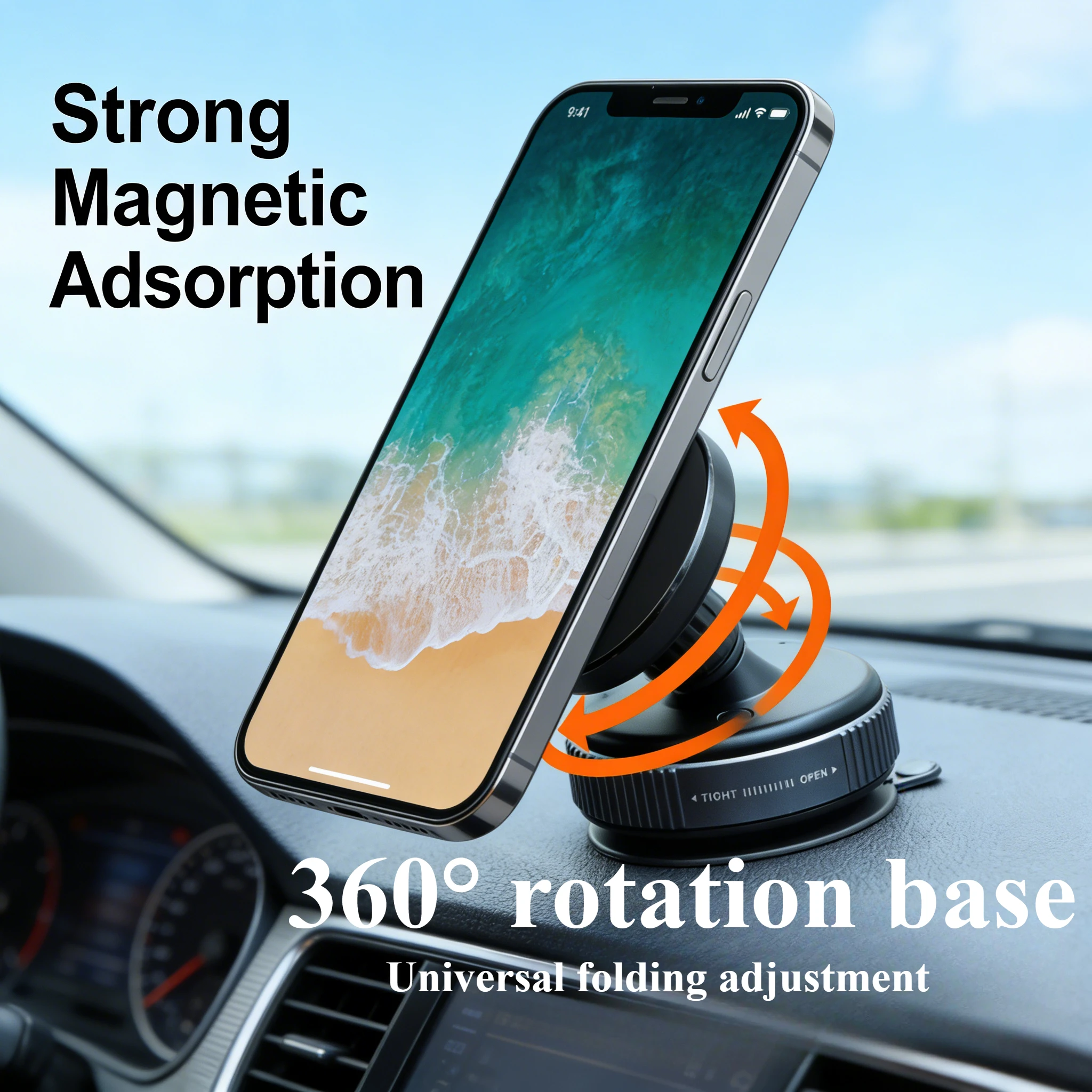 Auto magnetische zuigtelefoonhouder 360 °   Verstelbare opvouwbare universele telefoonhouder Sterke adsorptiebeugel