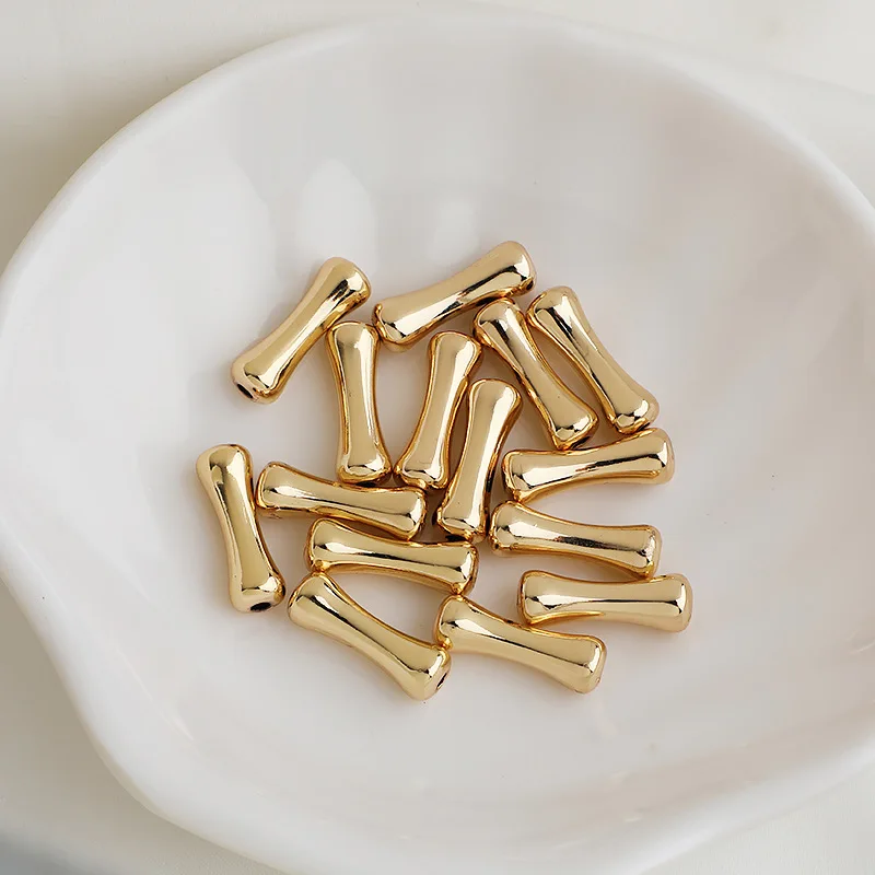 

10 шт., бамбуковые бусины-разделители, материалы для изготовления ювелирных изделий, аксессуары, подвески «сделай сам», браслеты, ожерелья, позолоченные материалы 14 К