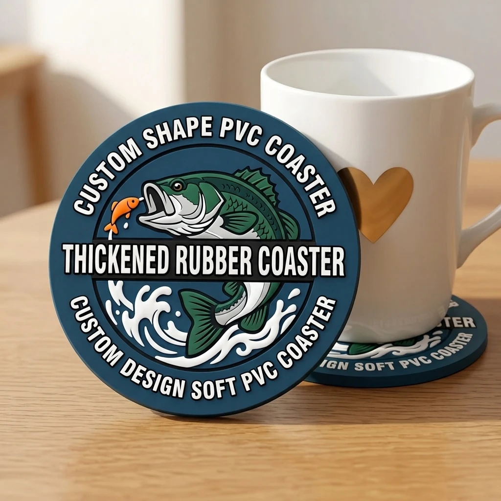 Personalized Round Coaster Custom Logo PVC Drink Mat Non‑Slip Tabletop Decoration Heat Resistant Cup Pad For Home Party Gift