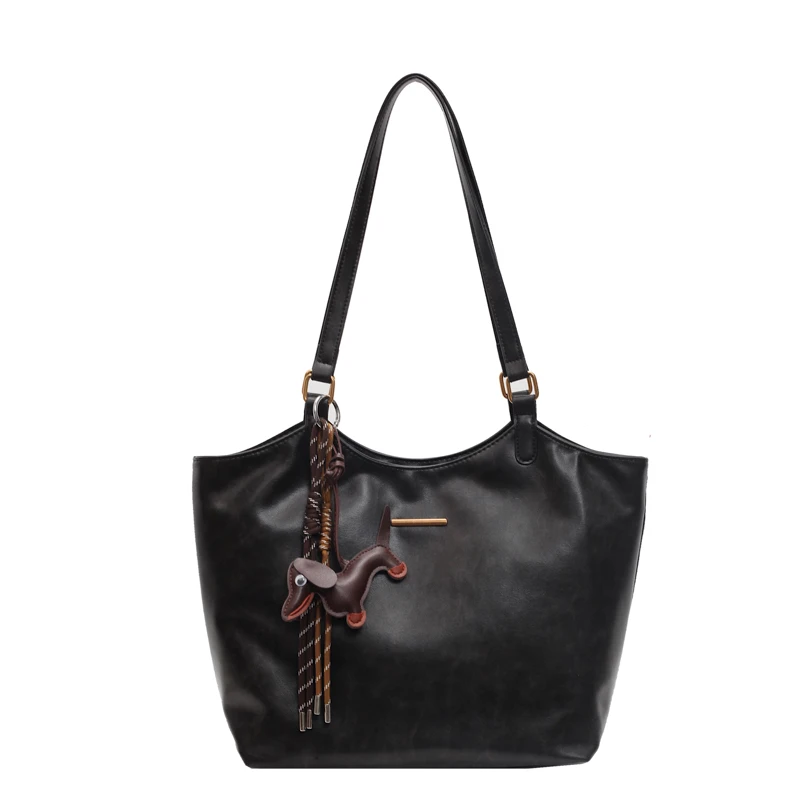 

Women Vintage Shoulder Bag PU Leather Casual Tote Bag Large Capacity Slouchy Tote Purse Female Travel Work Bag