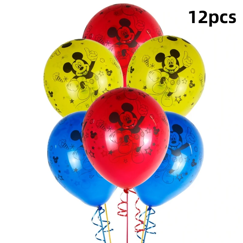 

12 pieces/set Disney Mickey/Minnie print latex balloons for birthday party scene decoration and balloon decoration set