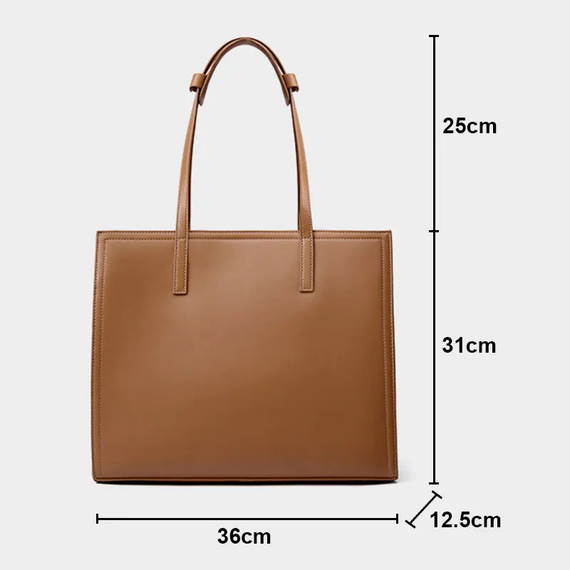 100% Cowhide Women\'s Tote Bag Luxury Designer Large Capacity Shoulder Bags Genuine Leather Business Duty Simple Female Handbags