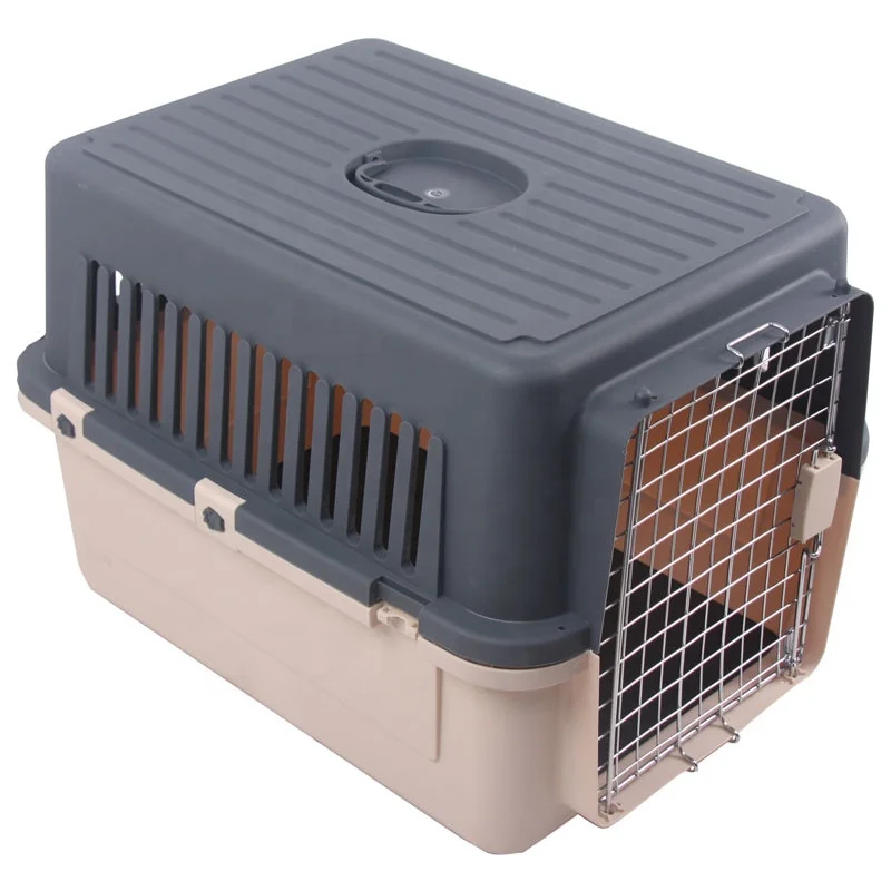 Wholesale Transport Dog Cats Carrier Portable Travel Pet Kennel Airline Travel Pet Cage Approved Hot Sale New Box Grey Solid