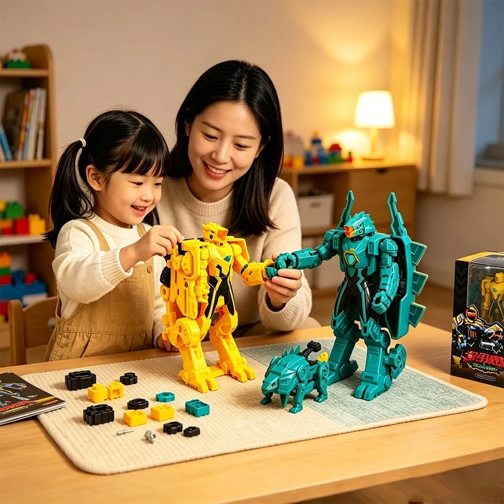 Picture 7: AULDEY Quantum Squad DinoArmor Action Figure Joint Movable Robot Dinosaur Dual FormSwitch With Helmet Model Collectible Toy Gift